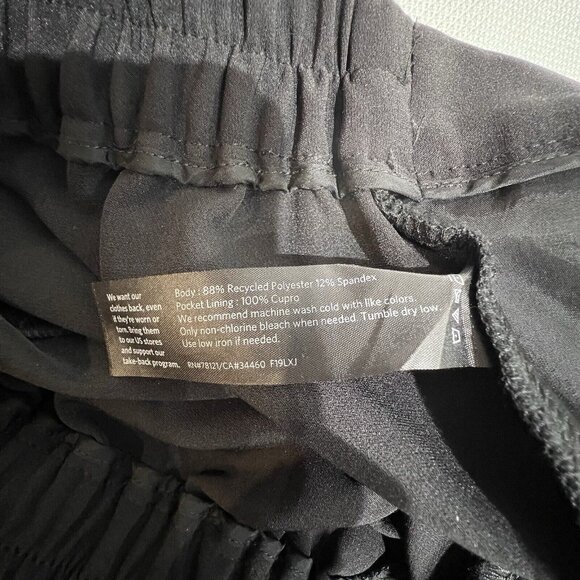 Eileen Fisher Pull On Tapered Ankle Pants Black Sz M Elastic Waist Lightweight - Picture 11 of 12